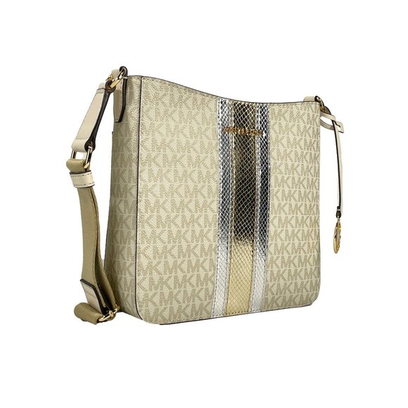 NEW Michael Kors Jet Set Travel Small Messenger Crossbody Bag Pale Gold Purse - Picture 6 of 7